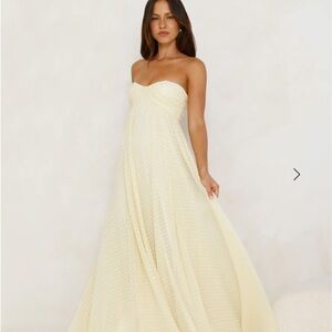 Hello Molly Strapless Butter Yellow Dress